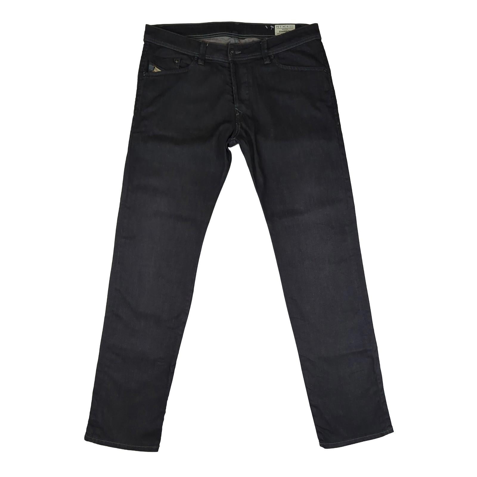 DIESEL Diesel Darron Mens Slim Straight Stretch Jeans W34 L34 Black Denim Casual 0064U JEANS RewearableUK