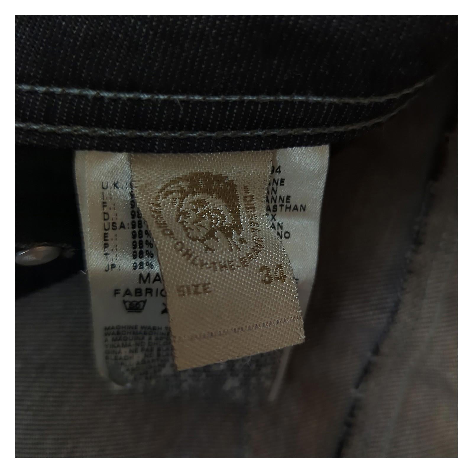 DIESEL Diesel Darron Mens Slim Straight Stretch Jeans W34 L34 Black Denim Casual 0064U JEANS RewearableUK
