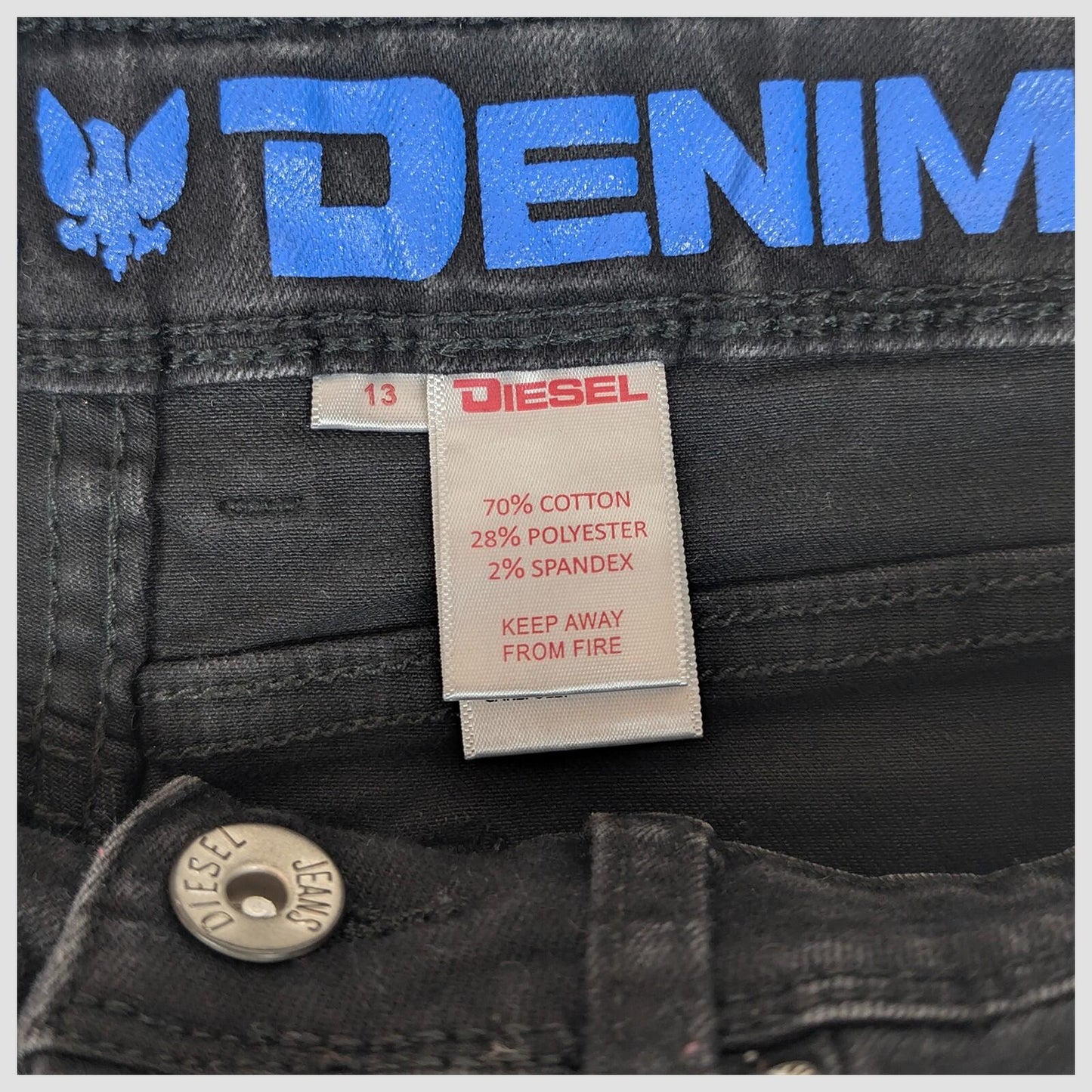 diesel denim kids boys black wash stretch skinny jeans pants size 13 by DIESEL – JEANS | RewearableUK