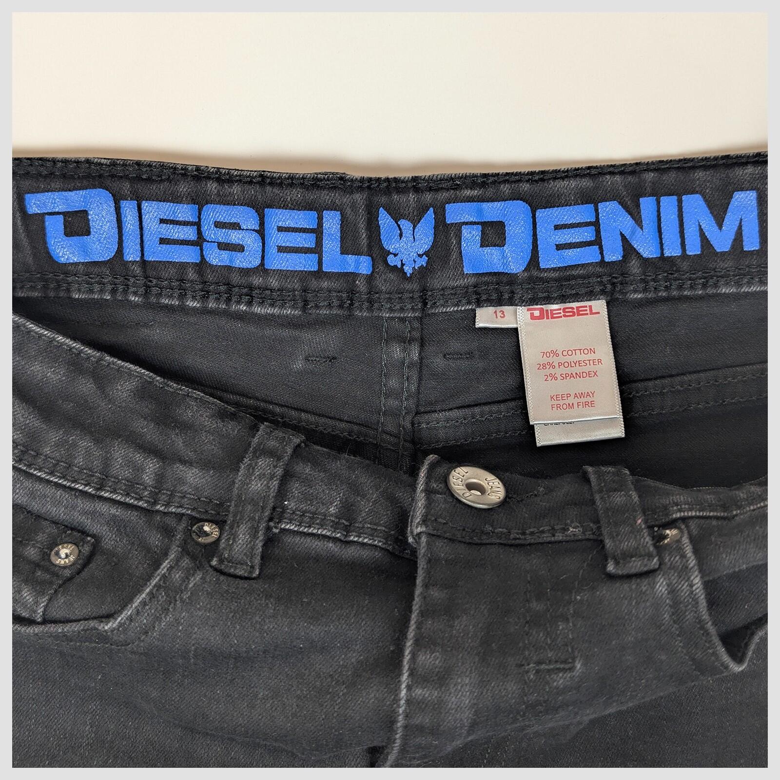 diesel denim kids boys black wash stretch skinny jeans pants size 13 by DIESEL – JEANS | RewearableUK