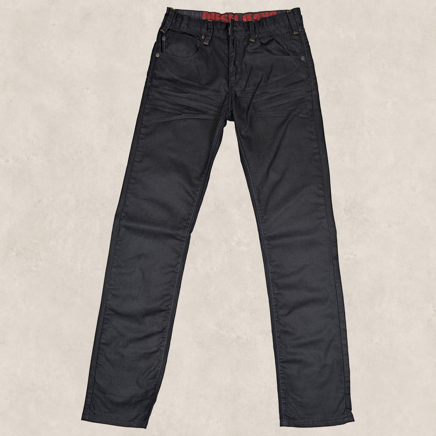 diesel denim kids boys solid black wash stretch straight denim jeans size 13 by DIESEL – JEANS | RewearableUK