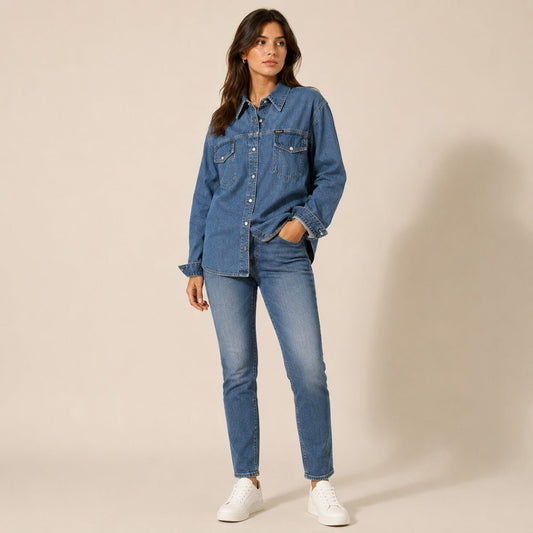 Diesel Denim Shirt Size L UK 14 Blue Cotton Snap Button – product photo 1 | RewearableUK