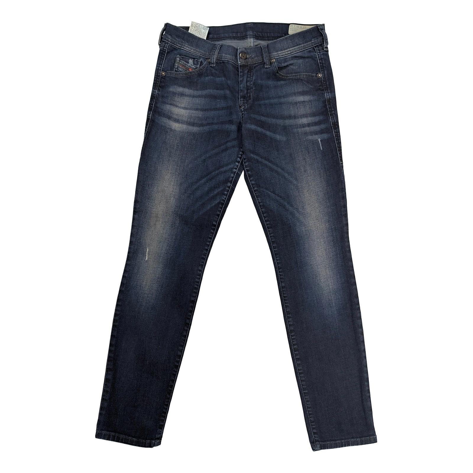 Diesel Francy Jeans Size W29 L30 Blue Dark Wash Relaxed Skinny Low Waist Stretch by DIESEL – | RewearableUK
