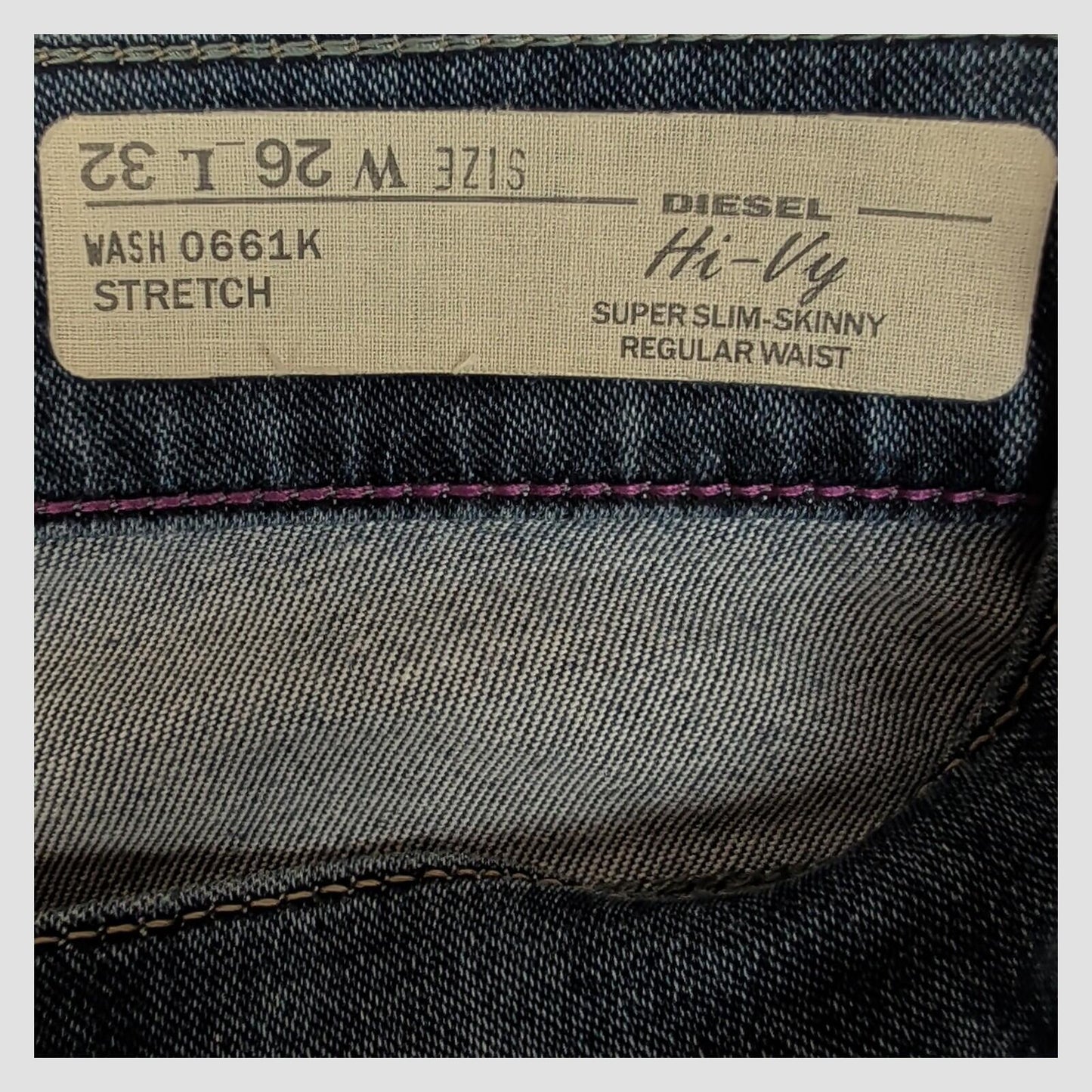 diesel hi - vy womens blue regular waist super slim skinny jeans size w26 l32 by DIESEL – JEANS | RewearableUK