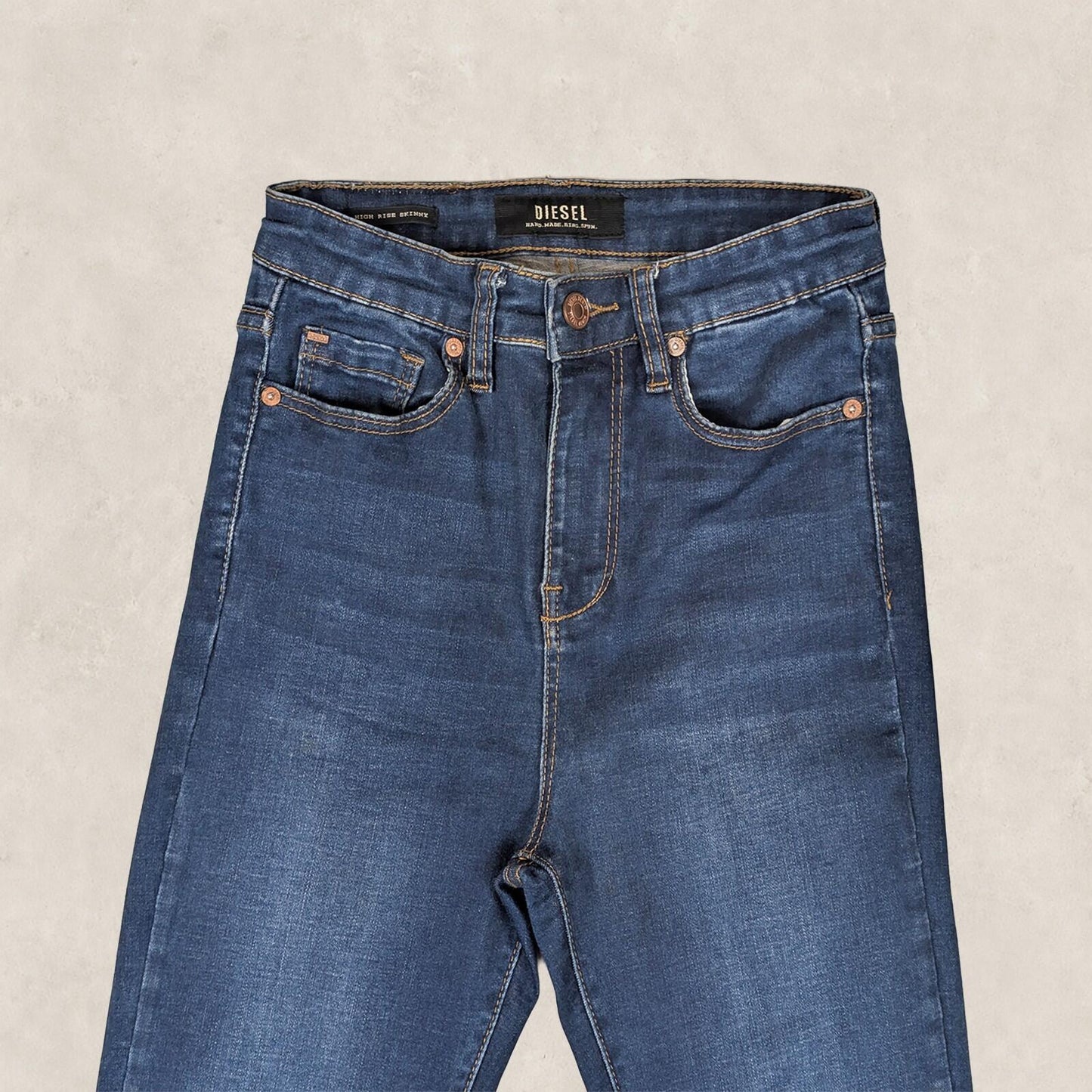 diesel high rise skinny jeans womens dark blue wash denim size 6 s pants by DIESEL – | RewearableUK