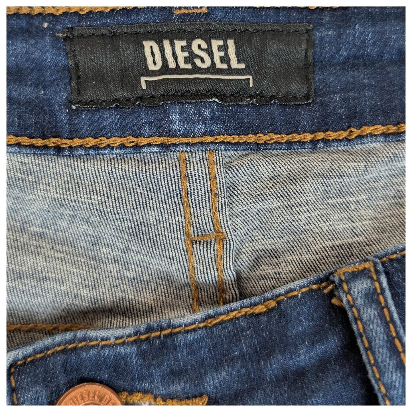 diesel high rise skinny jeans womens dark blue wash stretch denim size 12 r by DIESEL – | RewearableUK
