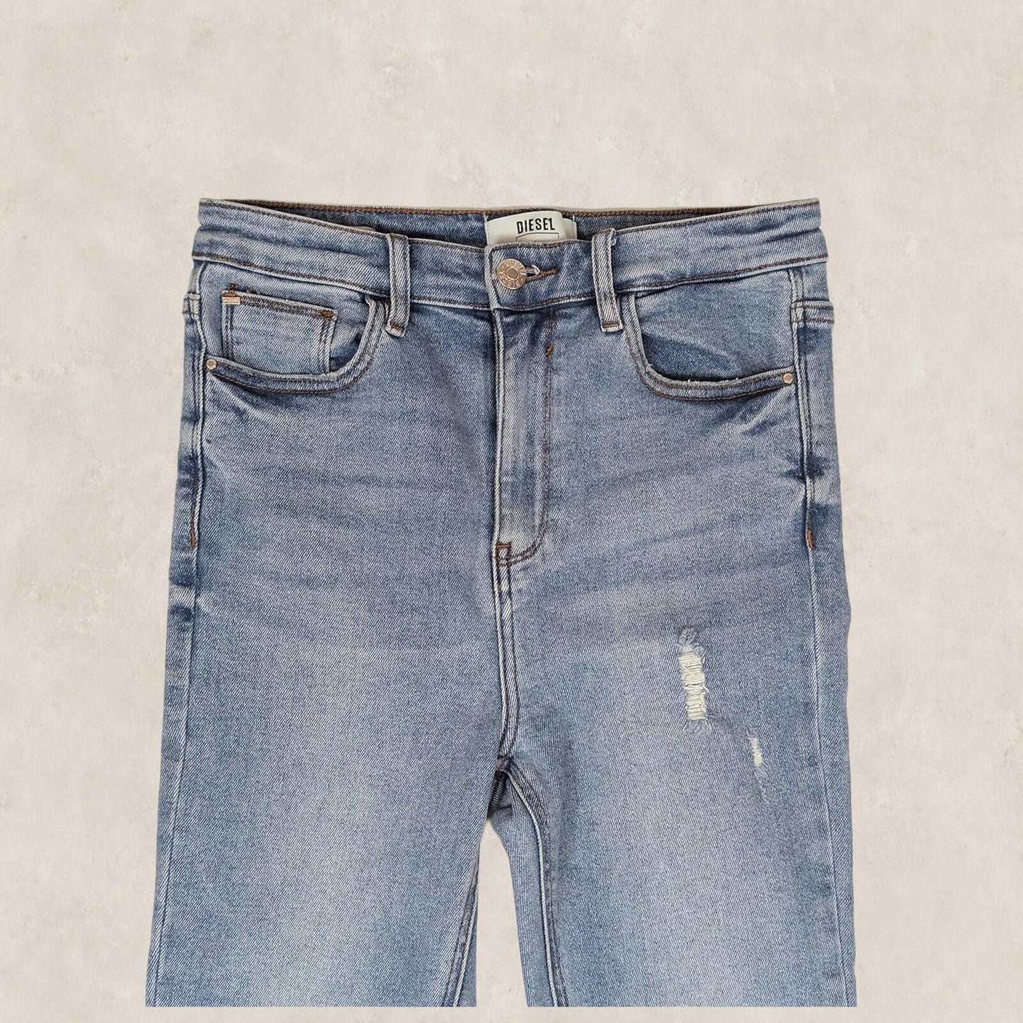 diesel high rise skinny womens light blue wash denim jeans size 10 regular by DIESEL – JEANS | RewearableUK