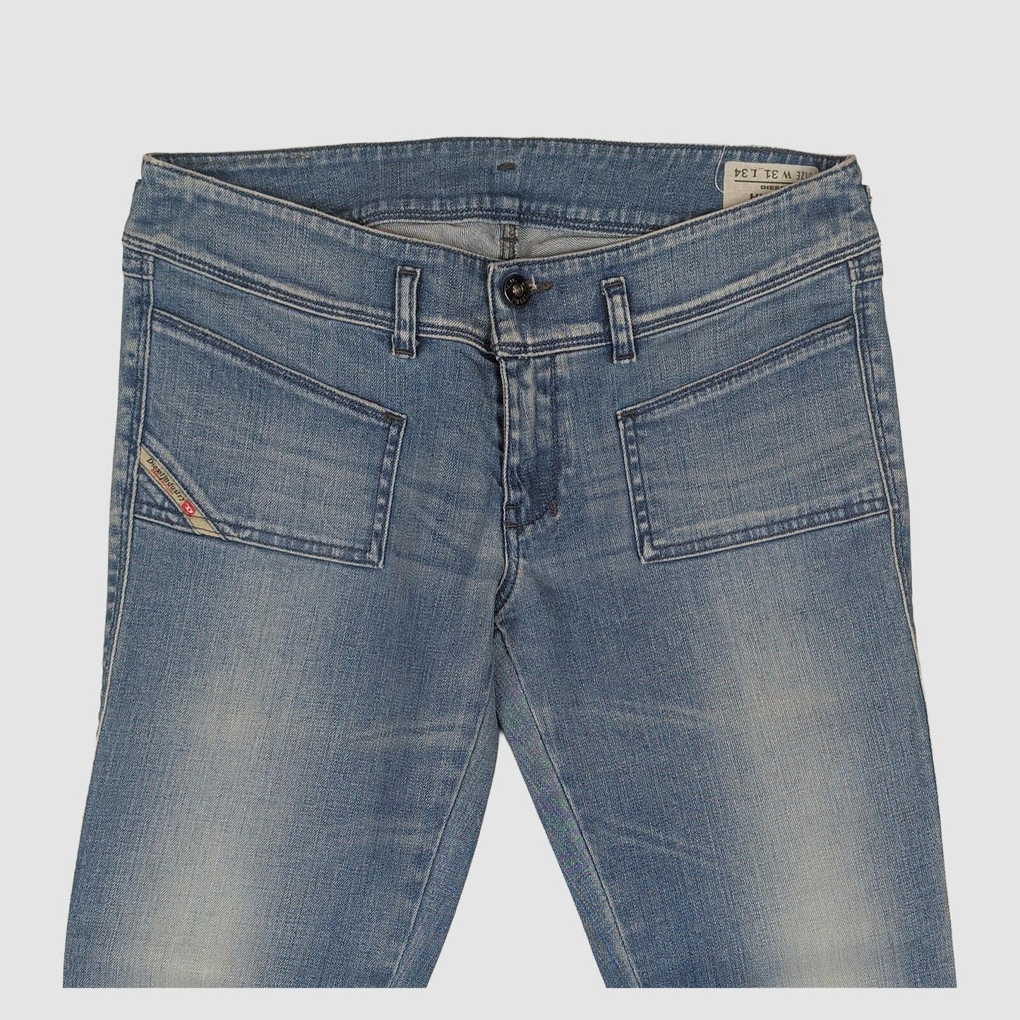 Diesel Hushy Womens Light Blue Stretch Skinny Jeans W31 L34 Stud Detail by DIESEL – JEANS | RewearableUK