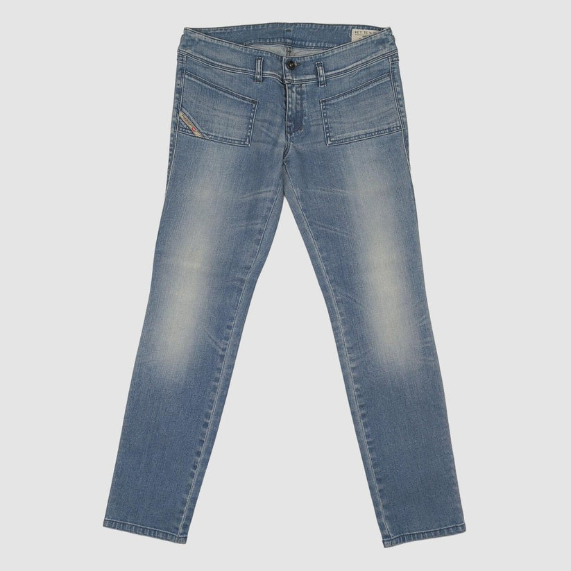 Diesel Hushy Womens Light Blue Stretch Skinny Jeans W31 L34 Stud Detail by DIESEL – JEANS | RewearableUK