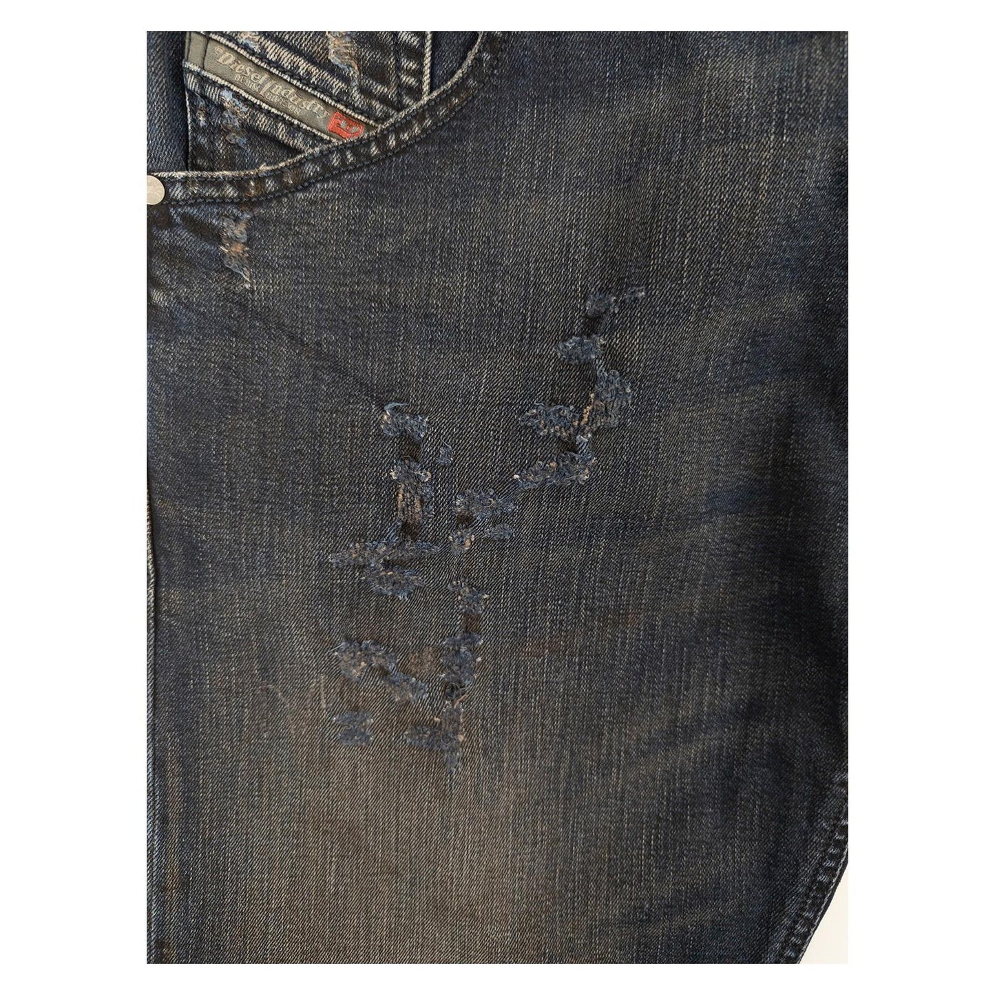 DIESEL Diesel Krayver Jeans W33 L30 Regular Slim Carrot Blue Stretch Denim Distressed JEANS RewearableUK