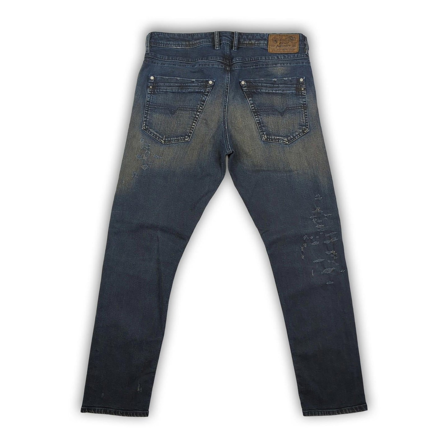 DIESEL Diesel Krayver Jeans W33 L30 Regular Slim Carrot Blue Stretch Denim Distressed JEANS RewearableUK