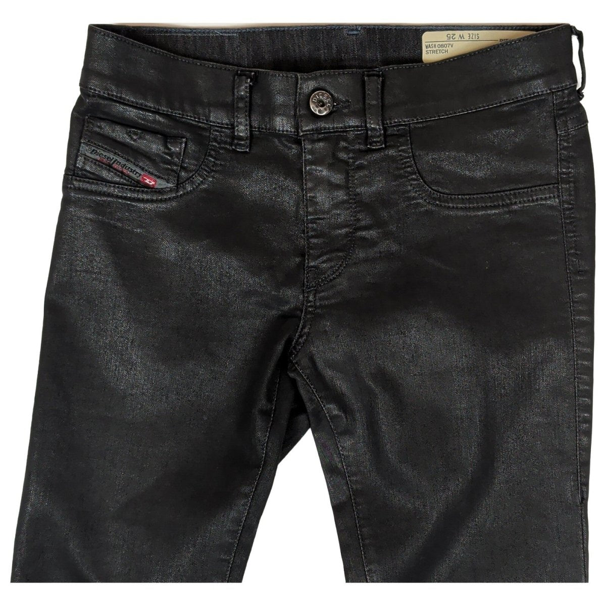 Diesel Livier-Sp Womens Black Coated Jeans W25 Super Slim Jegging Low Waist by DIESEL – | RewearableUK