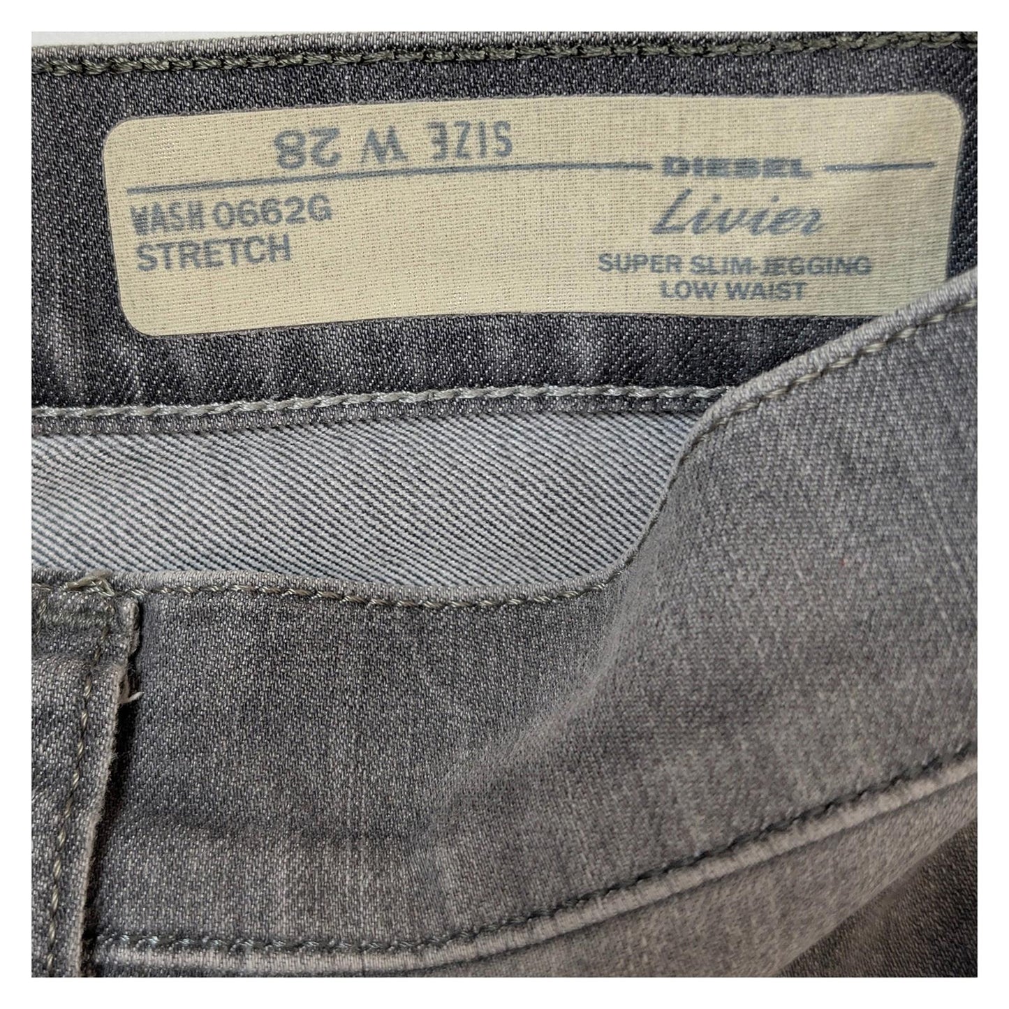 diesel livier womens jegging jeans w28 grey low waist super slim stretch by DIESEL – | RewearableUK
