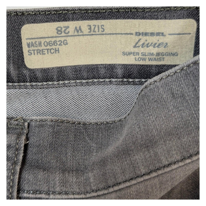 diesel livier womens jegging jeans w28 grey low waist super slim stretch by DIESEL – | RewearableUK