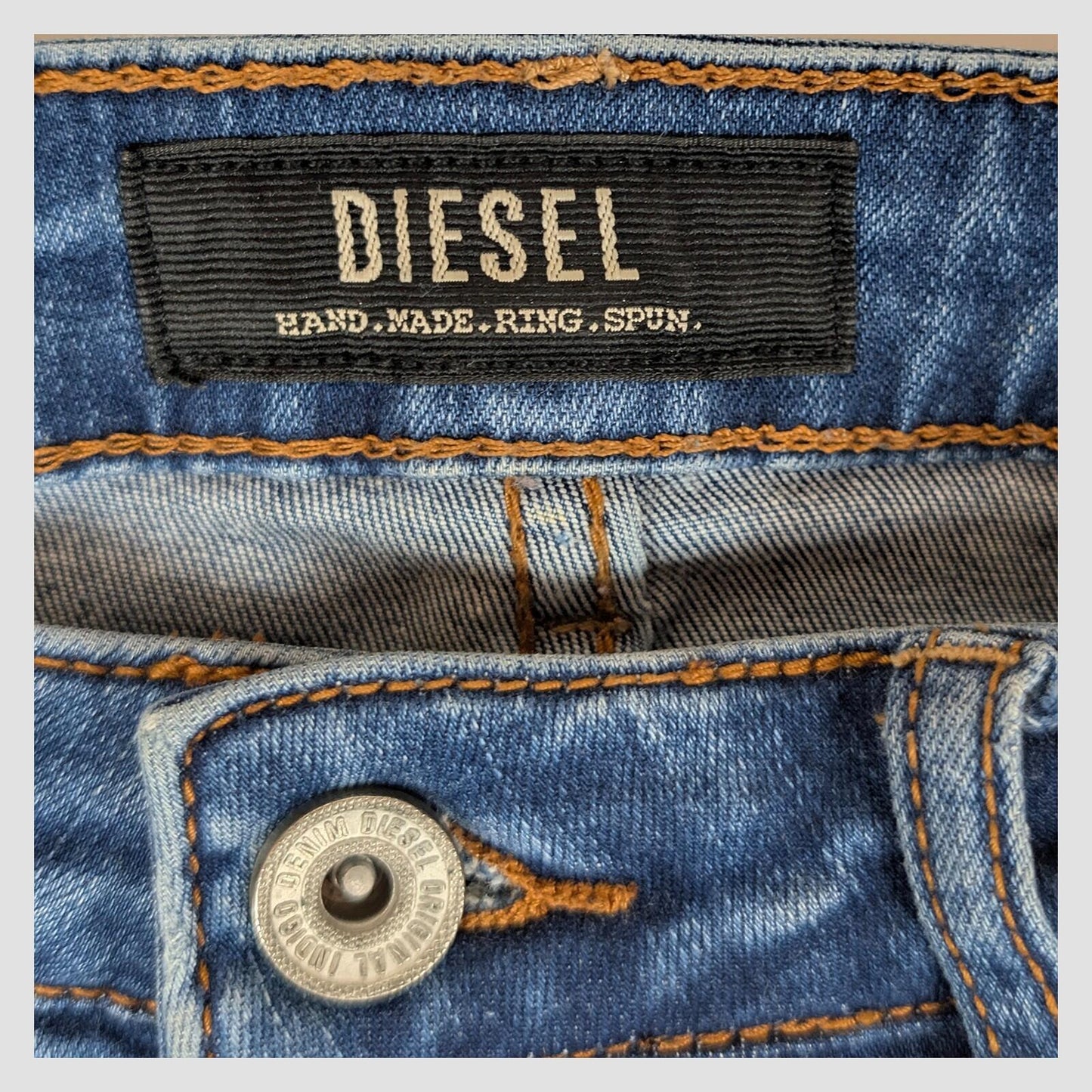diesel medium rise skinny womens denim jeans blue wash size w 28 l 30 pants by DIESEL – | RewearableUK