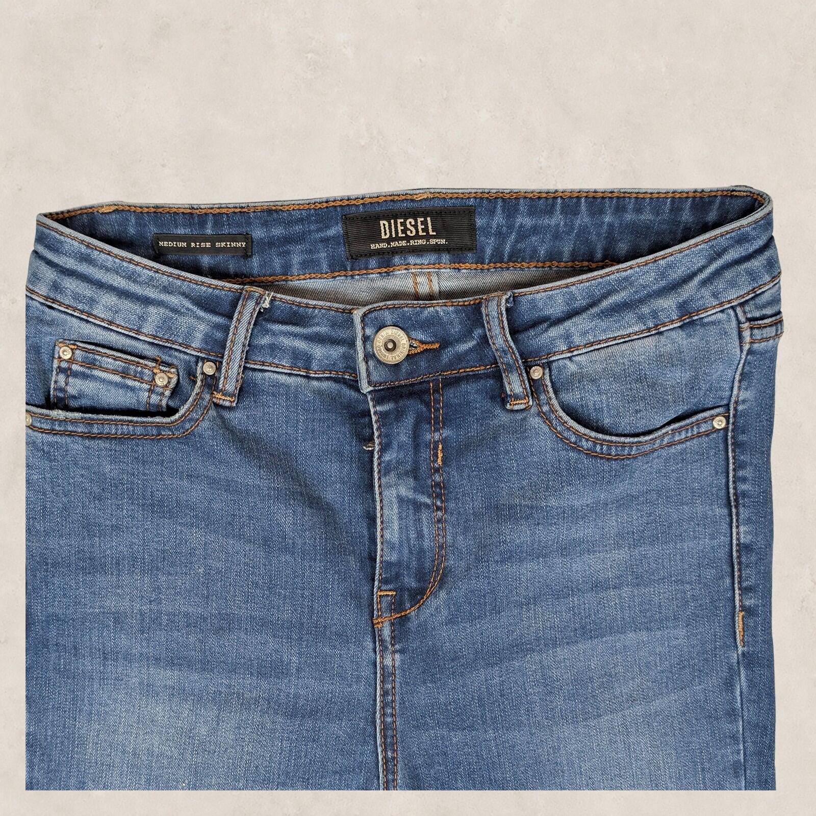 diesel medium rise skinny womens denim jeans blue wash size w 28 l 30 pants by DIESEL – | RewearableUK