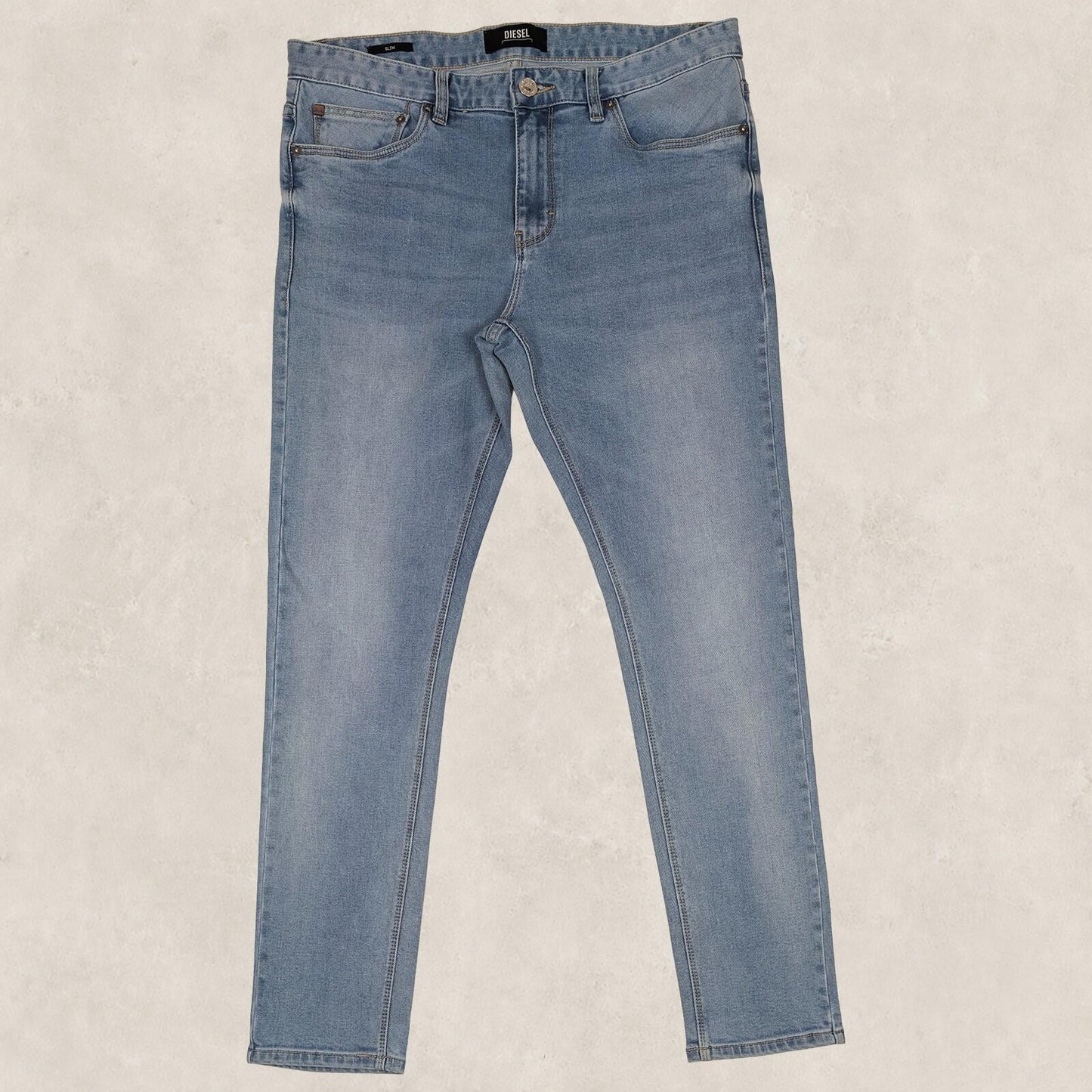 diesel mens light blue wash stretch slim jeans pants size w 32 l 30 by DIESEL – JEANS | RewearableUK