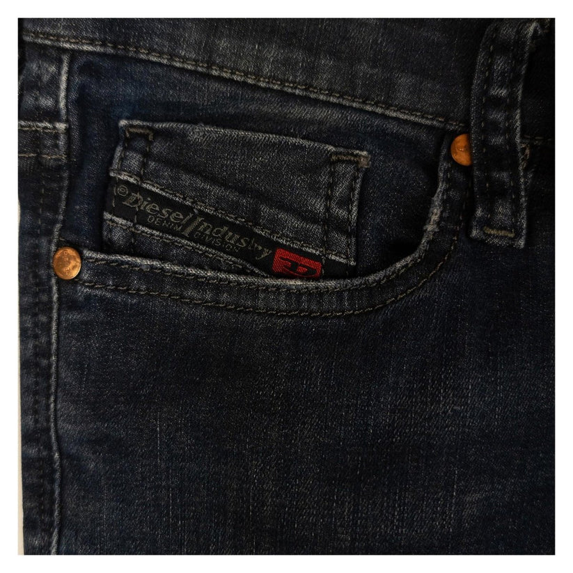 Diesel Skinzee - Low - S Jeans W29 L32 Dark Blue Super Slim Skinny Low Waist Stretch by DIESEL – | RewearableUK