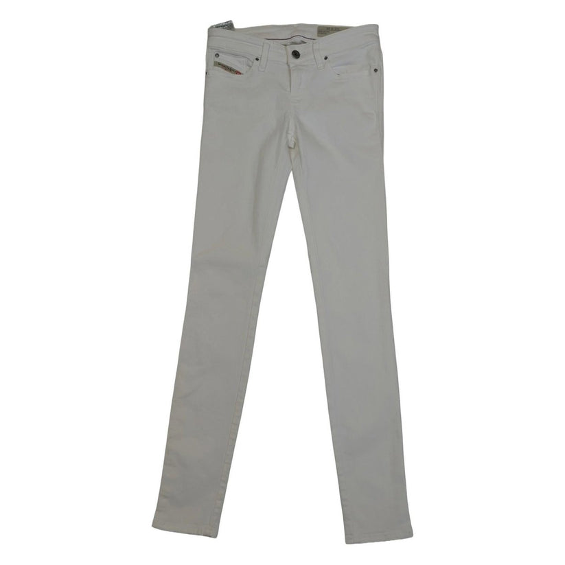 Diesel Skinzee - Low White Skinny Jeans Women's W24 Super Slim Stretch Low Waist by DIESEL – | RewearableUK