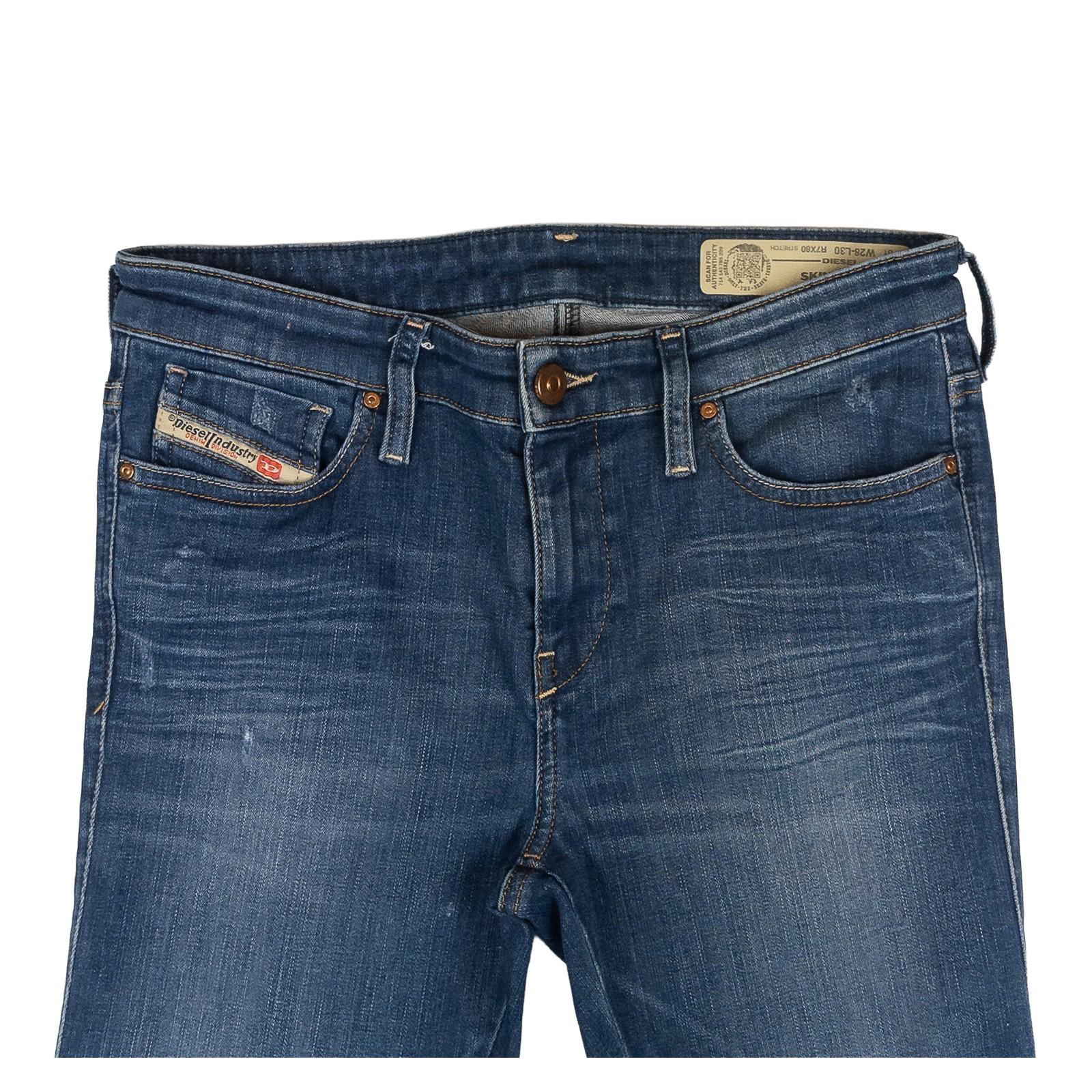 Diesel Skinzee - XP Jeans W28 L30 Blue Super Skinny Regular Waist Stretch Denim by DIESEL – | RewearableUK