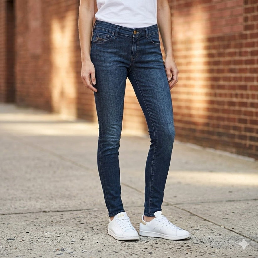 diesel slandy womens dark blue super slim skinny stretch jeans size w26 l32 by DIESEL – JEANS | RewearableUK