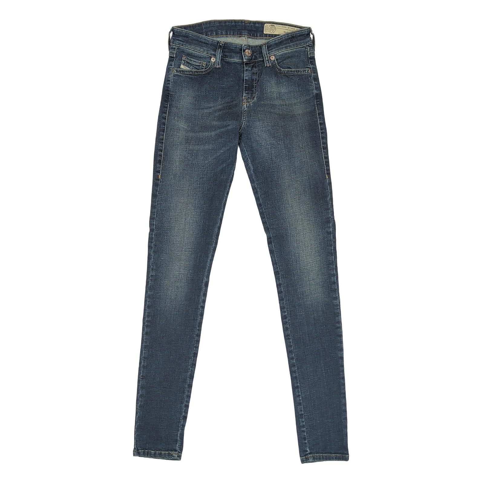 Diesel Slandy Womens Super Slim Skinny Jeans W26 L32 Mid Blue Stretch Denim Pant by DIESEL – | RewearableUK