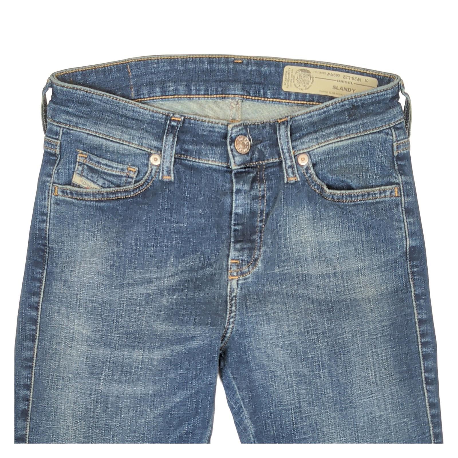 Diesel Slandy Womens Super Slim Skinny Jeans W26 L32 Mid Blue Stretch Denim Pant by DIESEL – | RewearableUK