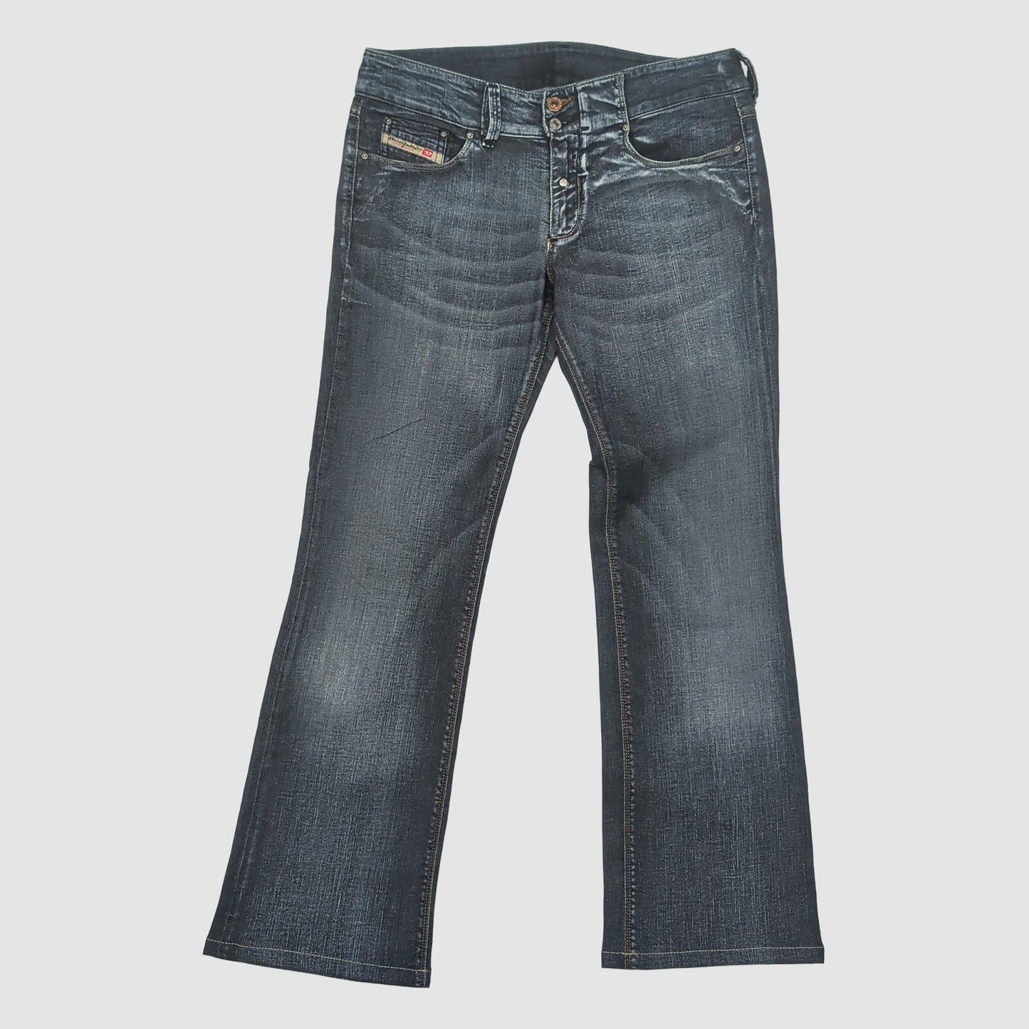 Diesel The Brave Women’s Blue Bootcut Flare Jeans W32 Made In Italy by DIESEL – JEANS | RewearableUK