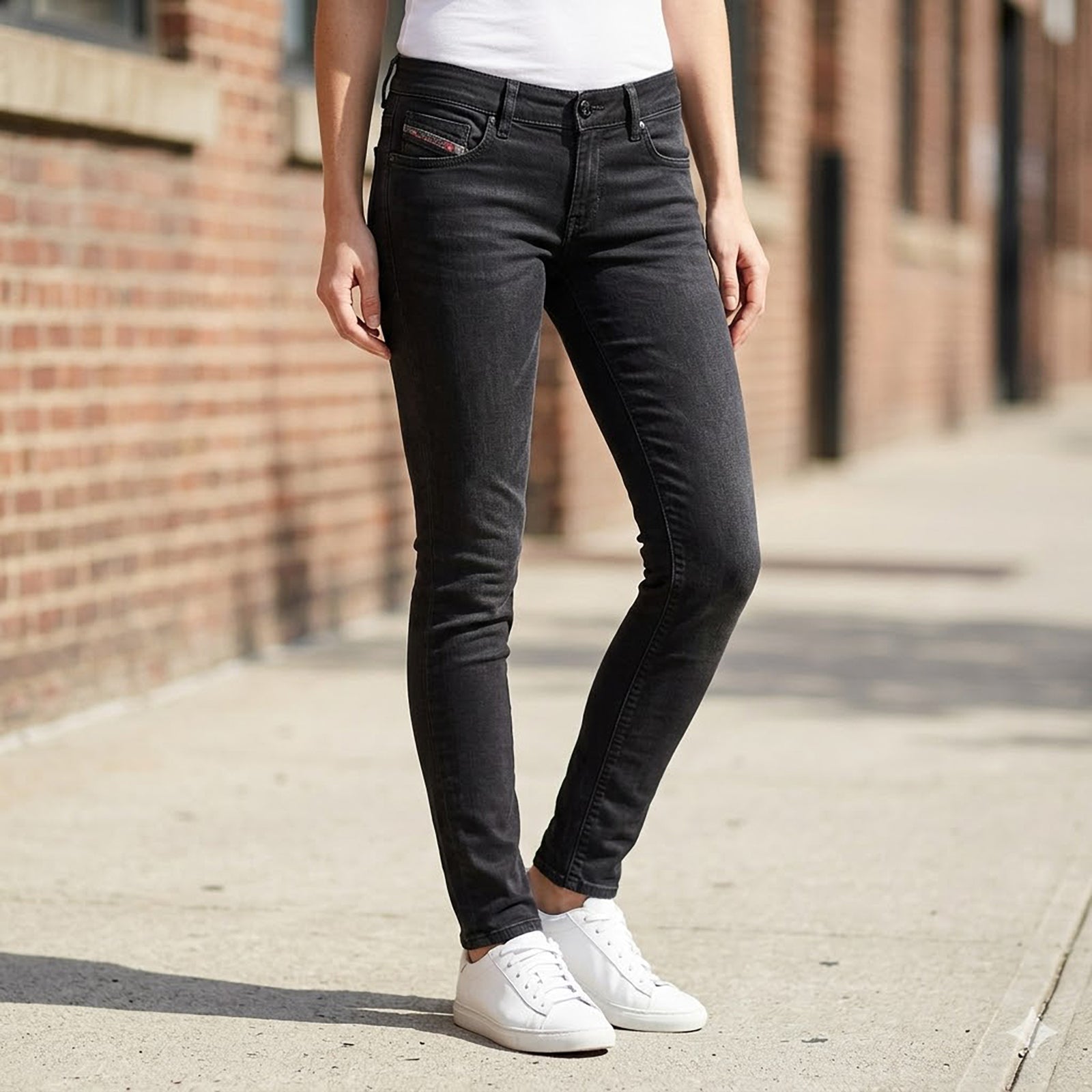 diesel womens black getlegg slim skinny low waist stretch denim jeans w25 l30 by DIESEL – JEANS | RewearableUK