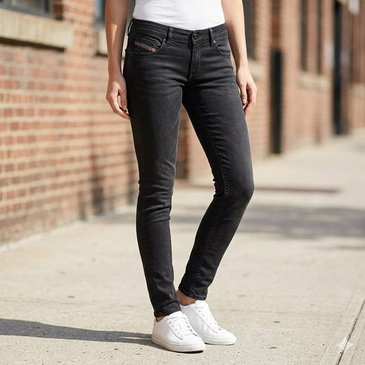diesel womens black getlegg slim skinny low waist stretch denim jeans w25 l30 by DIESEL – JEANS | RewearableUK