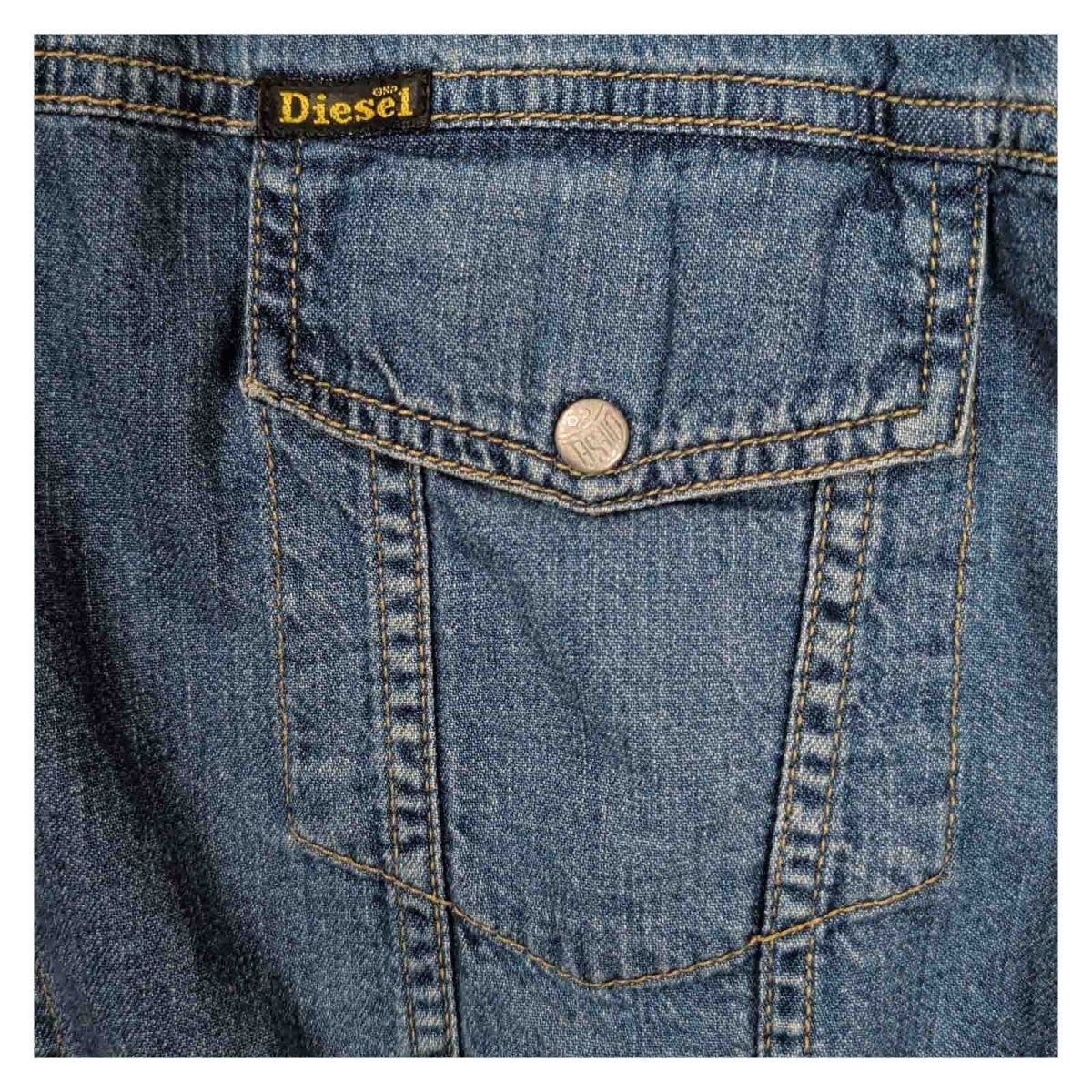 Diesel Womens Denim Shirt Size L UK 14-16 Blue Cotton Snap Button Western – product photo 4 | RewearableUK