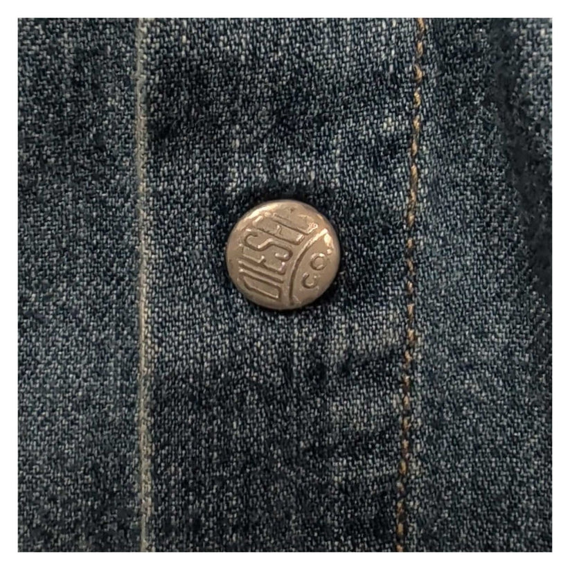 Diesel Womens Denim Shirt Size L UK 14-16 Blue Cotton Snap Button Western – product photo 5 | RewearableUK