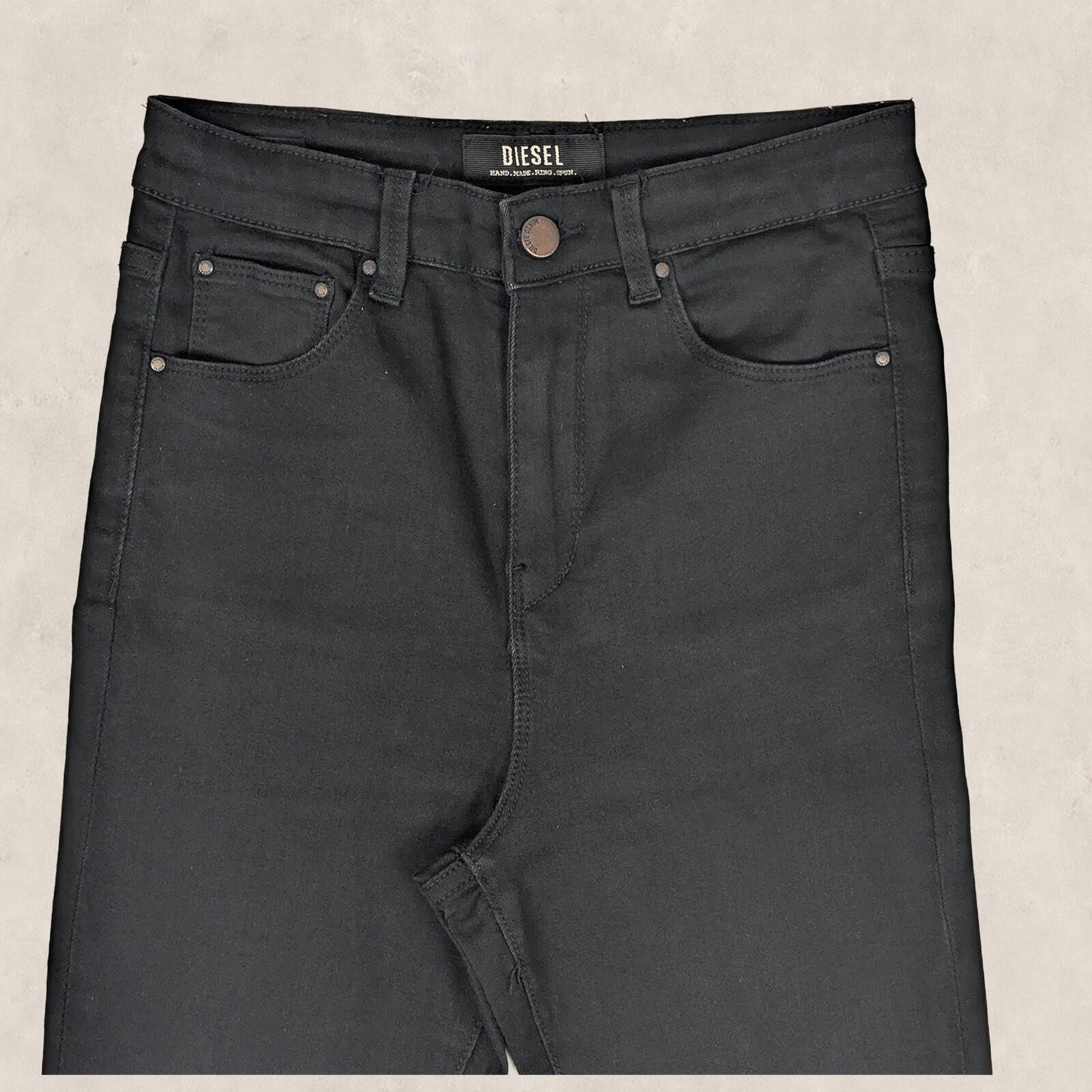 diesel womens solid black wash high rise skinny fit denim jeans size 8 r w26 l32 by DIESEL – | RewearableUK