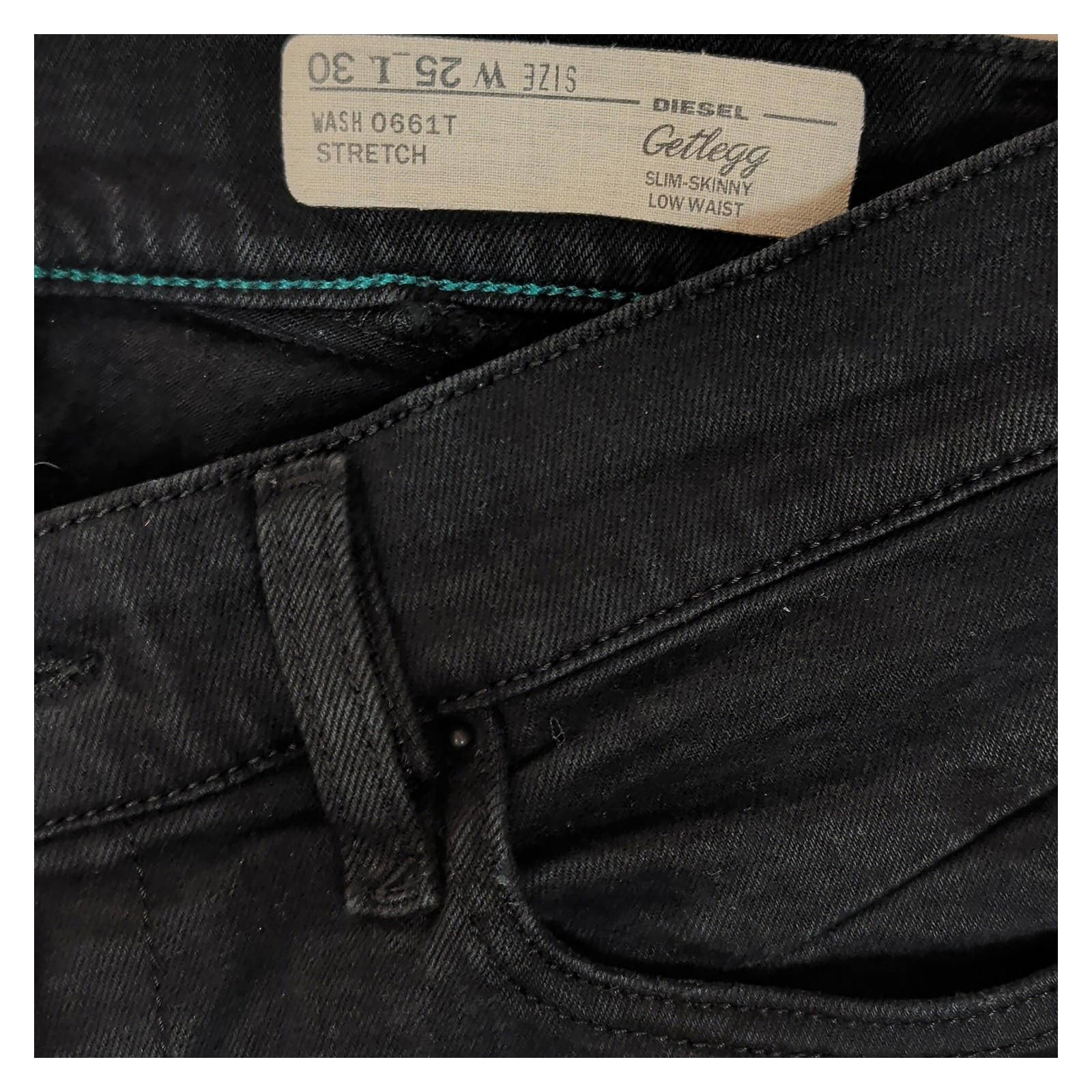 diesel womens w25 l30 black getlegg slim skinny low waist stretch denim jeans by DIESEL – | RewearableUK