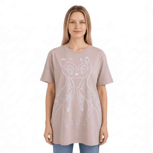 Disney Bambi Deer Print T-Shirt Women's UK 22, New With Tags Stone – T-Shirt product photo 1 | RewearableUK