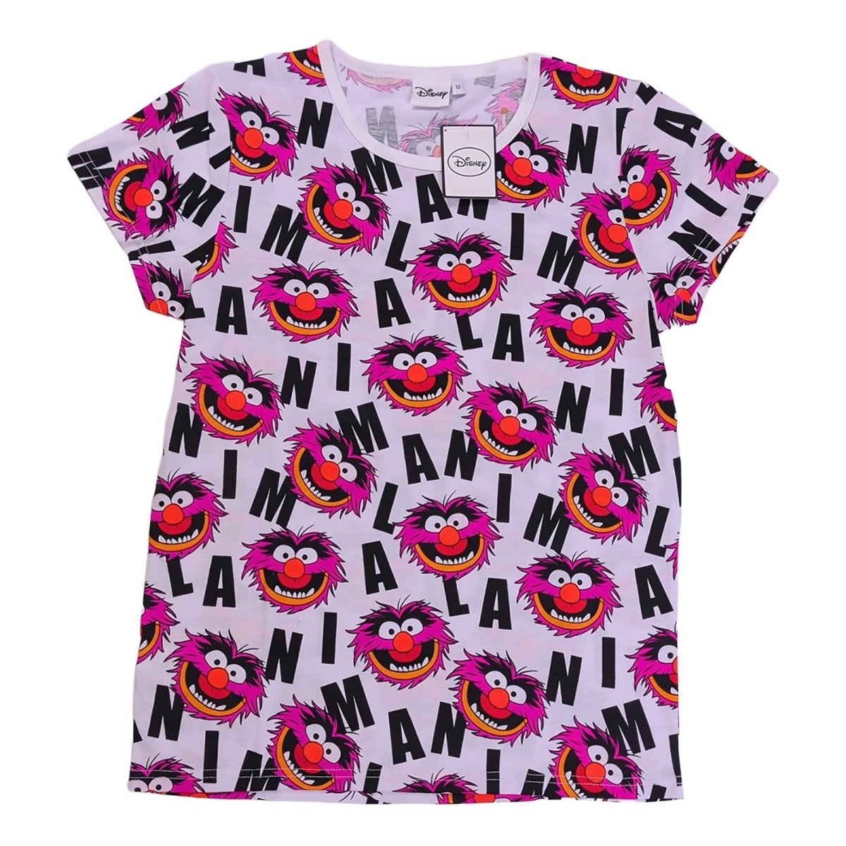 Disney Kids Animal Graphic T-Shirt Size 12 White Pink Red Polyester – product photo 1 | RewearableUK