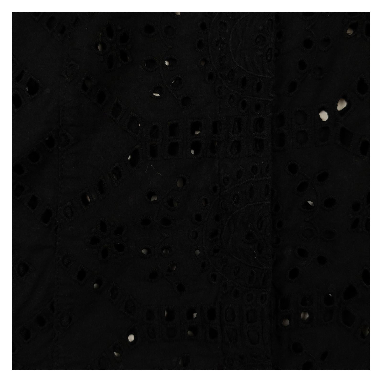 DKNY Blouse Top UK 4 US XXS Black 100% Cotton Broderie Anglaise Ruffle NWOT by DKNY – | RewearableUK