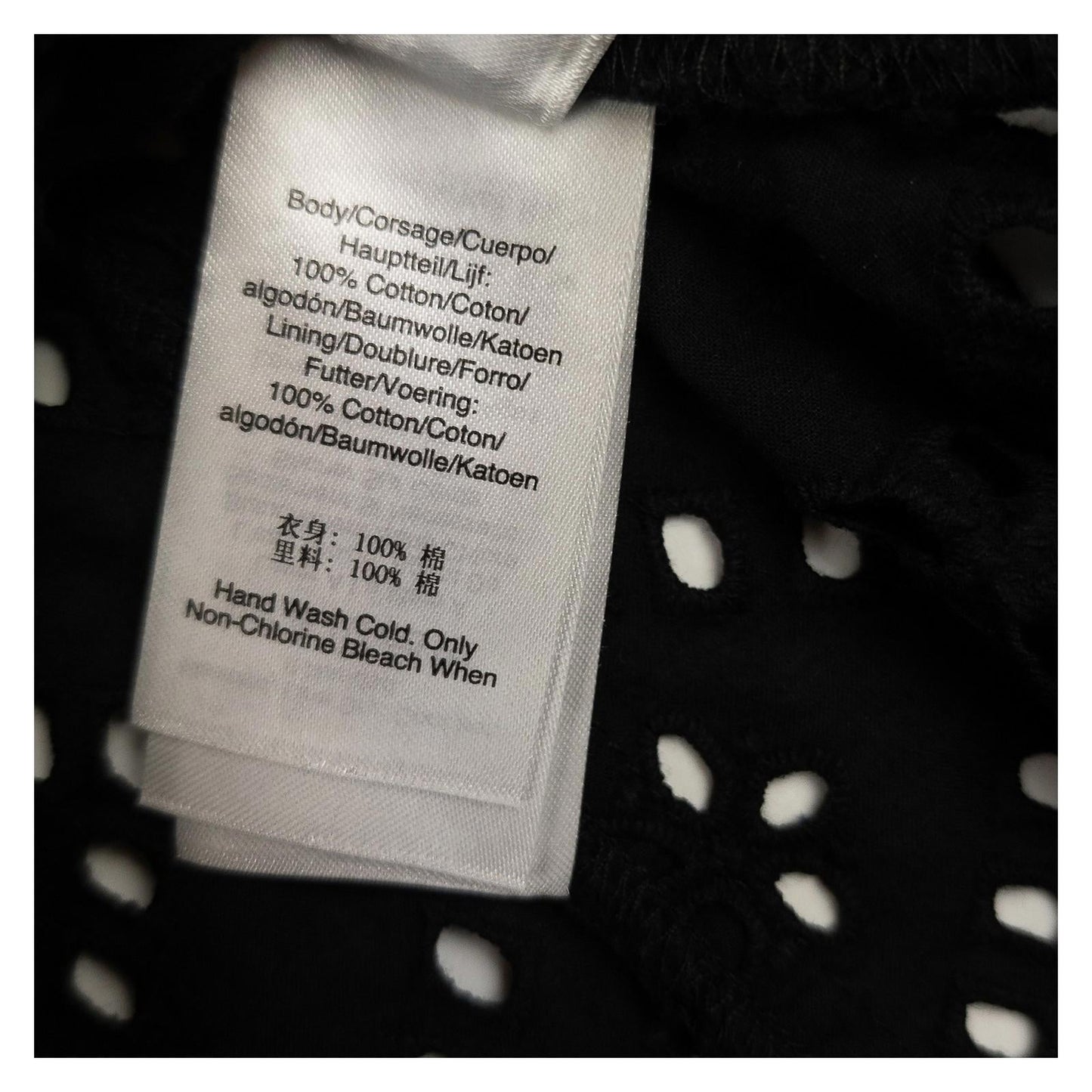 DKNY Blouse Top UK 4 US XXS Black 100% Cotton Broderie Anglaise Ruffle NWOT by DKNY – | RewearableUK