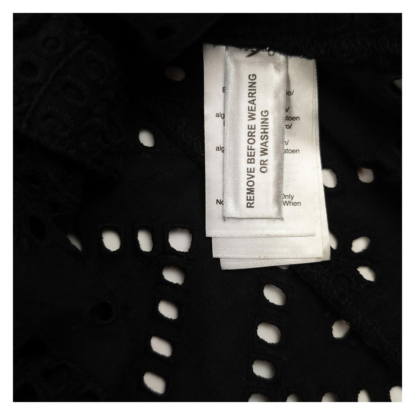 DKNY Blouse Top UK 4 US XXS Black 100% Cotton Broderie Anglaise Ruffle NWOT by DKNY – | RewearableUK