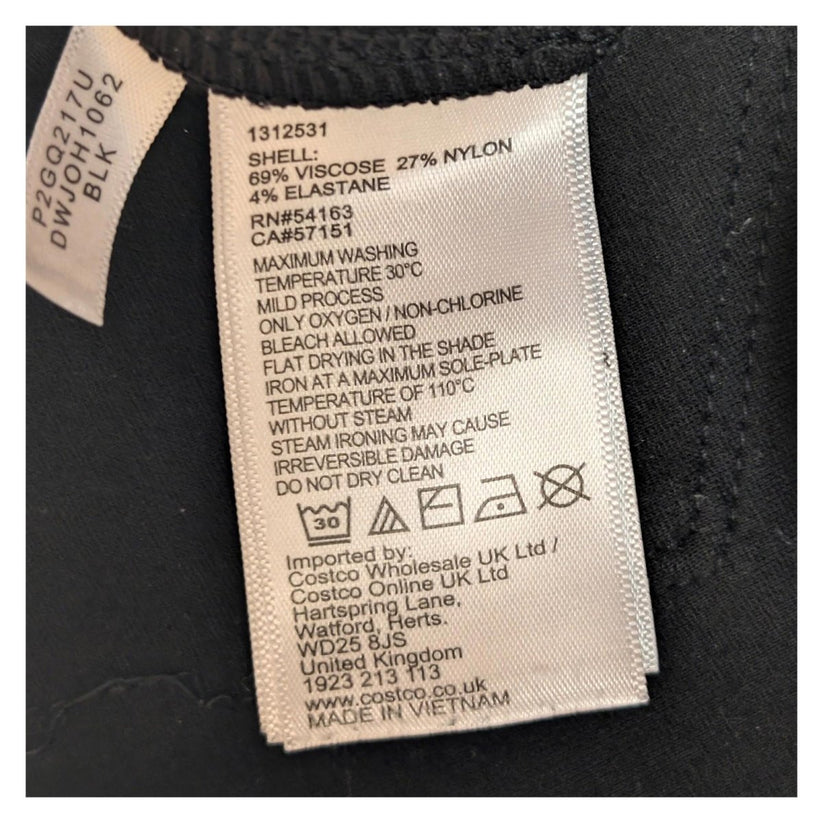 DKNY Jeans Black Ponte Trousers Women's Size L Large Stretch Pull On Zip Detail by DKNY – | RewearableUK
