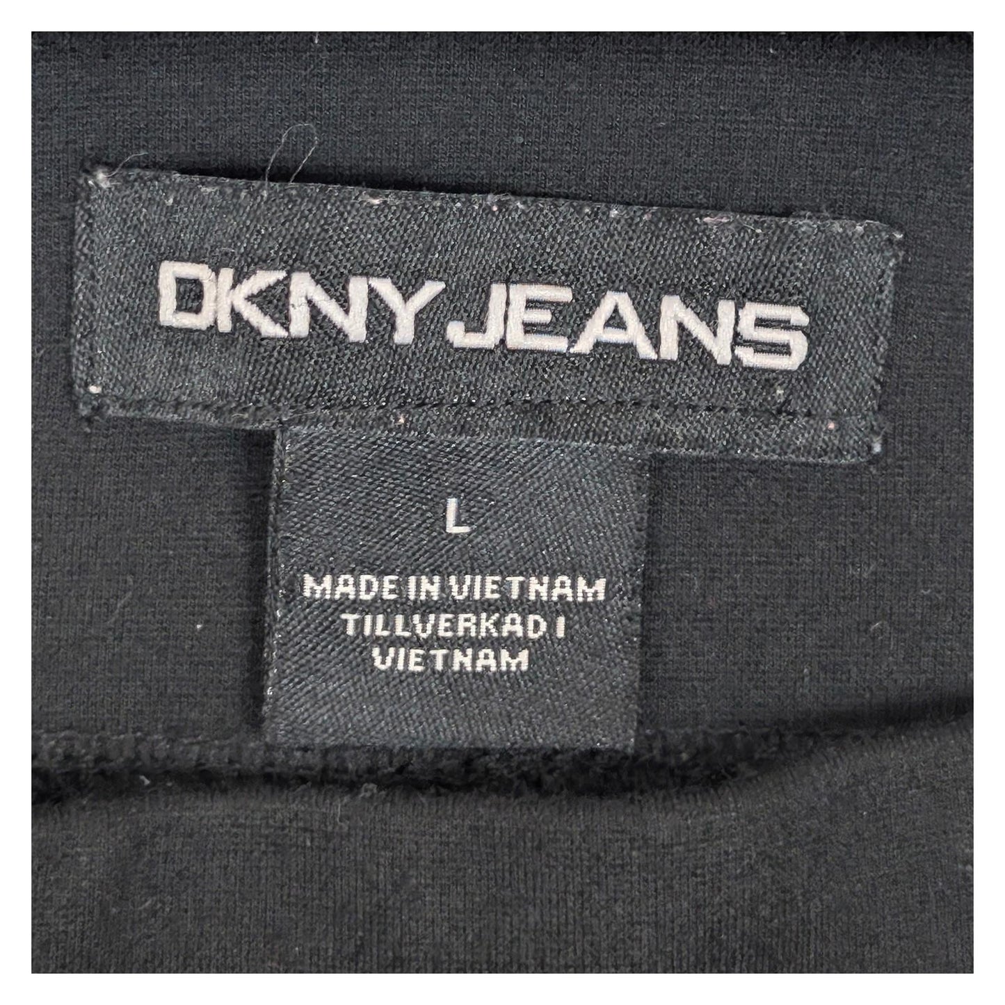 DKNY Jeans Black Ponte Trousers Women's Size L Large Stretch Pull On Zip Detail by DKNY – | RewearableUK