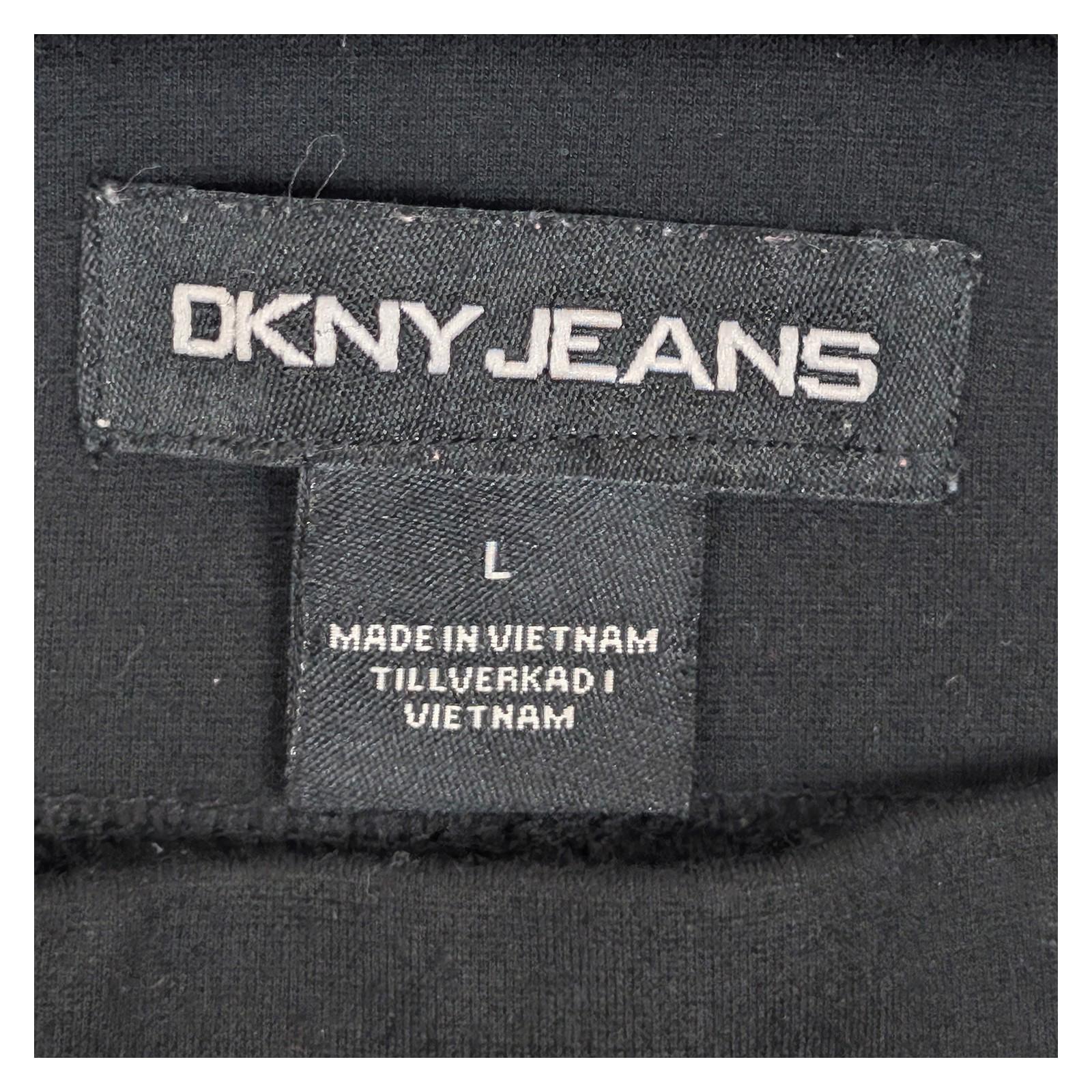 DKNY Jeans Black Ponte Trousers Women's Size L Large Stretch Pull On Zip Detail by DKNY – | RewearableUK