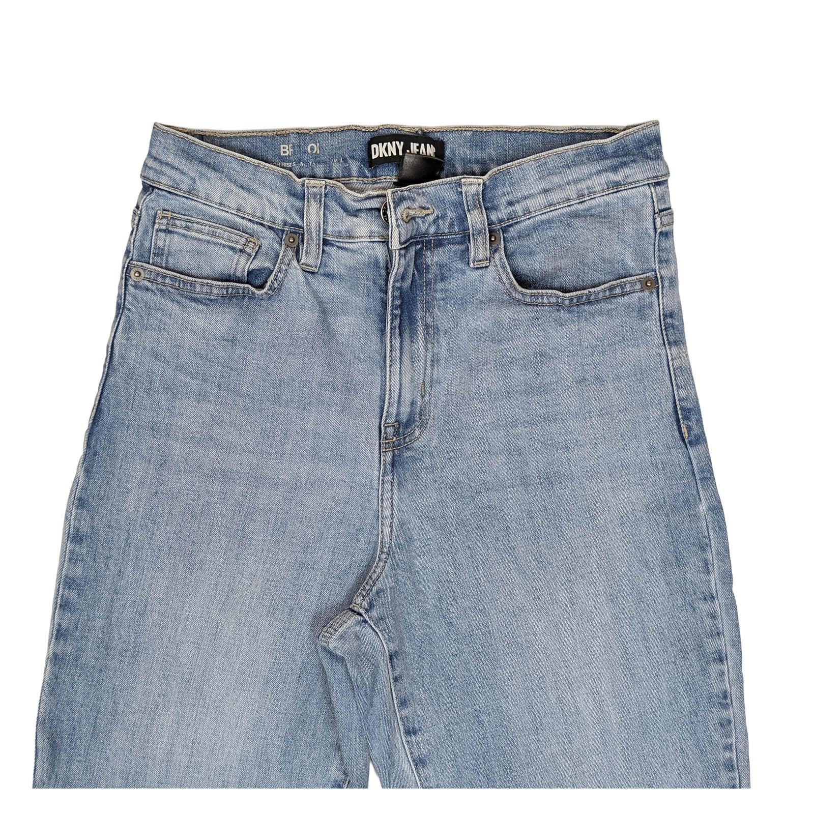 dkny jeans women size 29 high rise boyfriend light blue wash denim trousers by DKNY – | RewearableUK