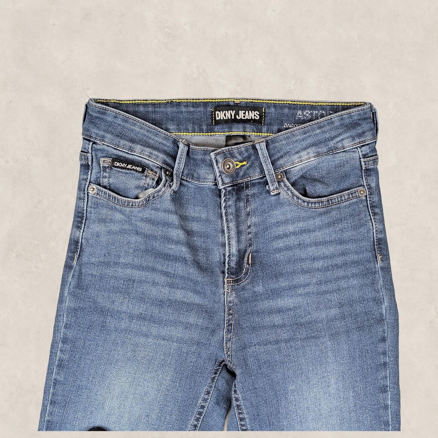 dkny jeans womens astor mid rise skinny fit blue denim pants size 26 by DKNY – | RewearableUK