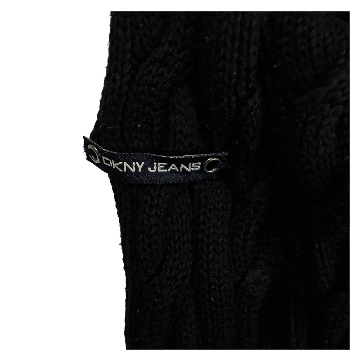 DKNY Jeans Womens Jumper S Black Cable Knit Acrylic Cotton – product photo 9 | RewearableUK
