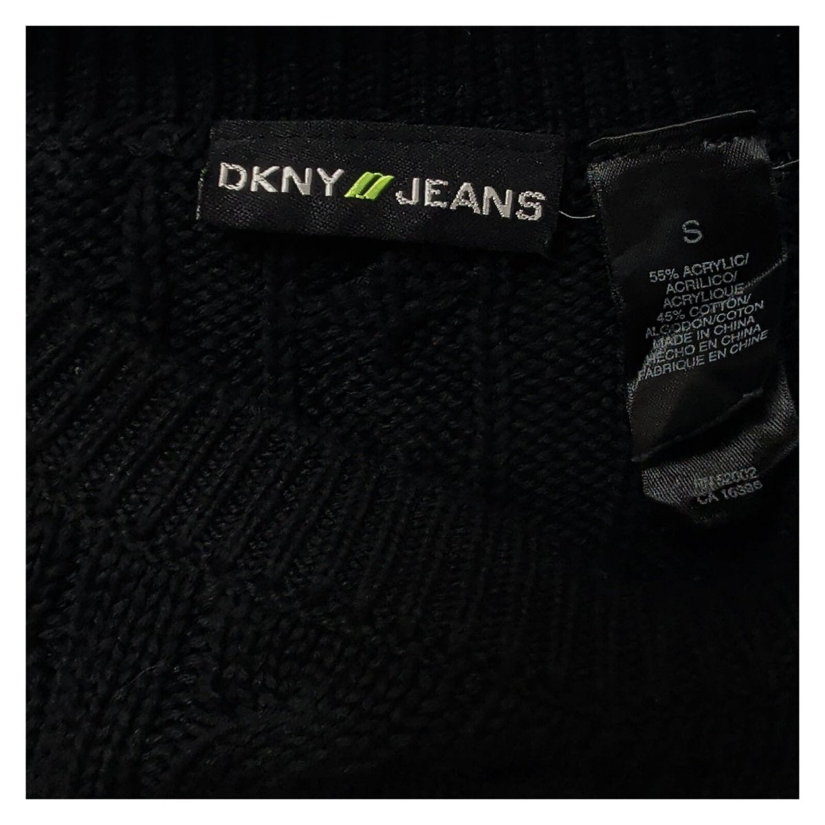 DKNY Jeans Womens Jumper S Black Cable Knit Acrylic Cotton – product photo 4 | RewearableUK