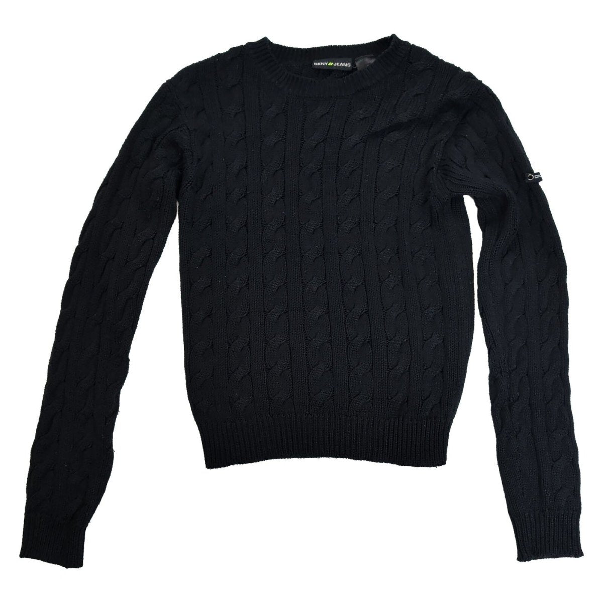 DKNY Jeans Womens Jumper S Black Cable Knit Acrylic Cotton – product photo 2 | RewearableUK