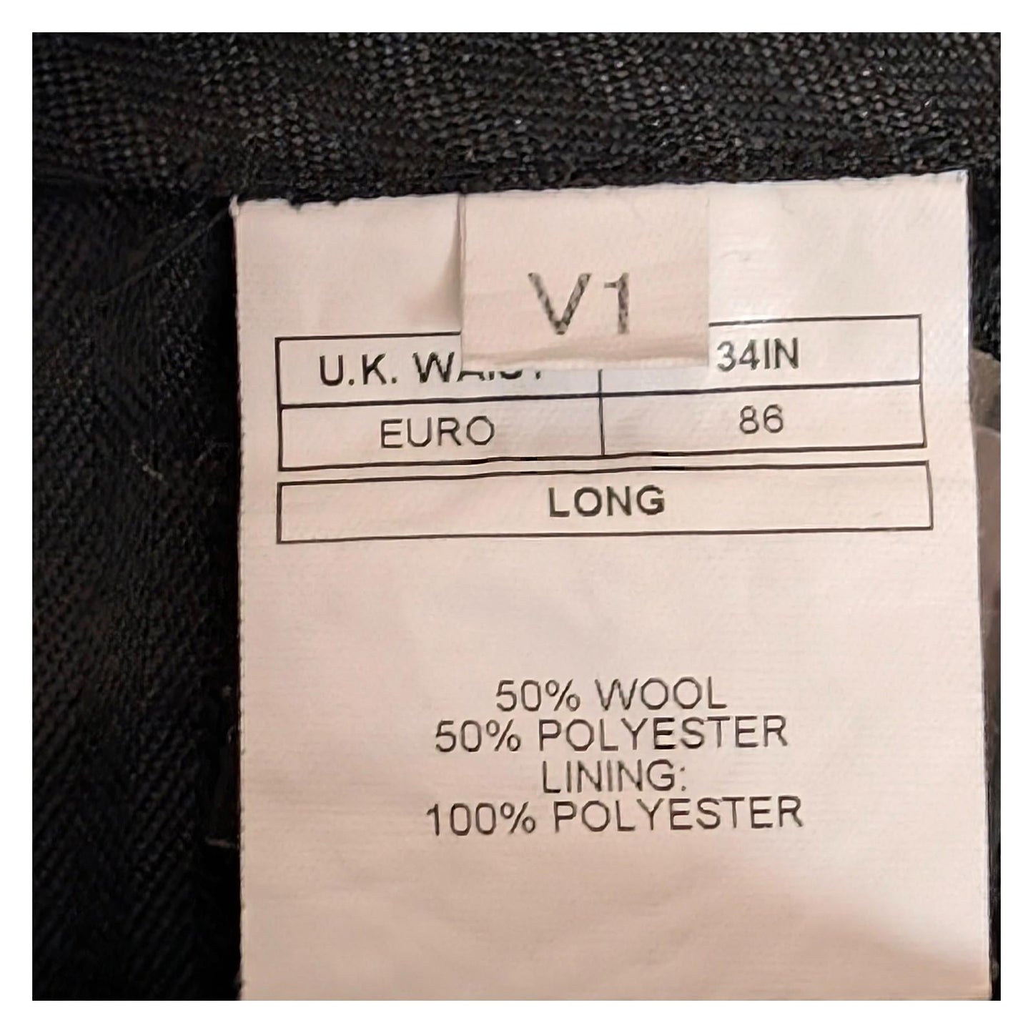 dkny men size 34 long navy blue check wool blend slim fit formal trousers by DKNY – | RewearableUK