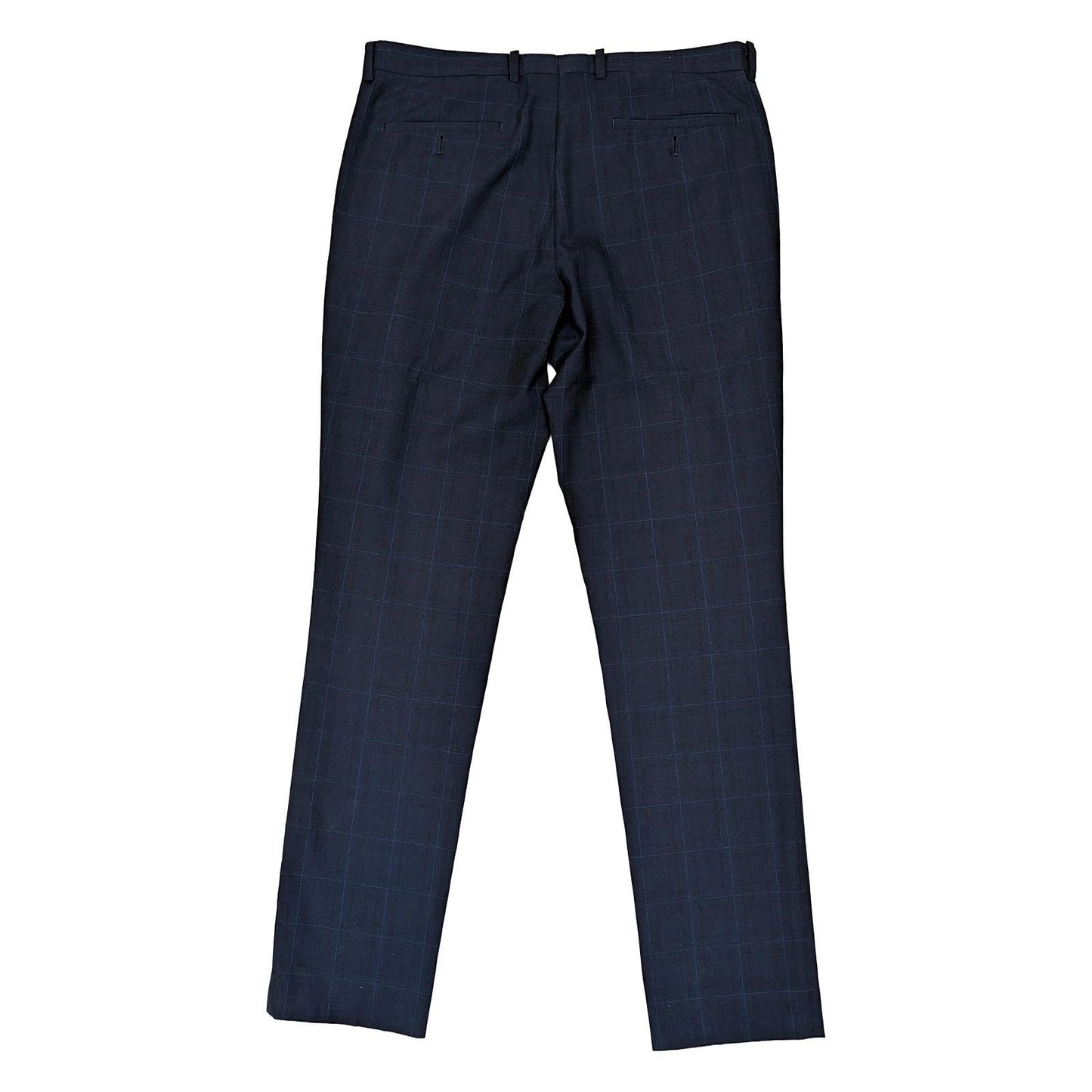 dkny men size 34 long navy blue check wool blend slim fit formal trousers by DKNY – | RewearableUK