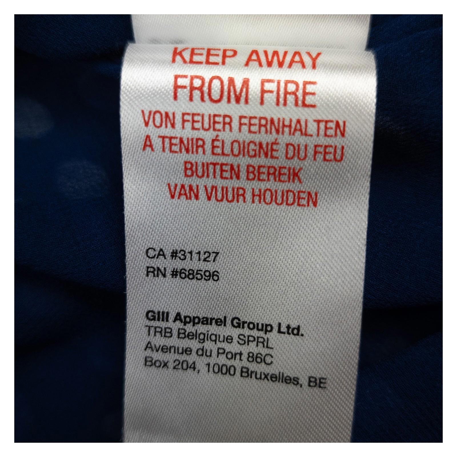 DKNY Navy Abstract Ruffle Blouse Size 1X Plus Size Tie Neck Sheer Long Sleeve by DKNY – | RewearableUK